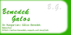 benedek galos business card
